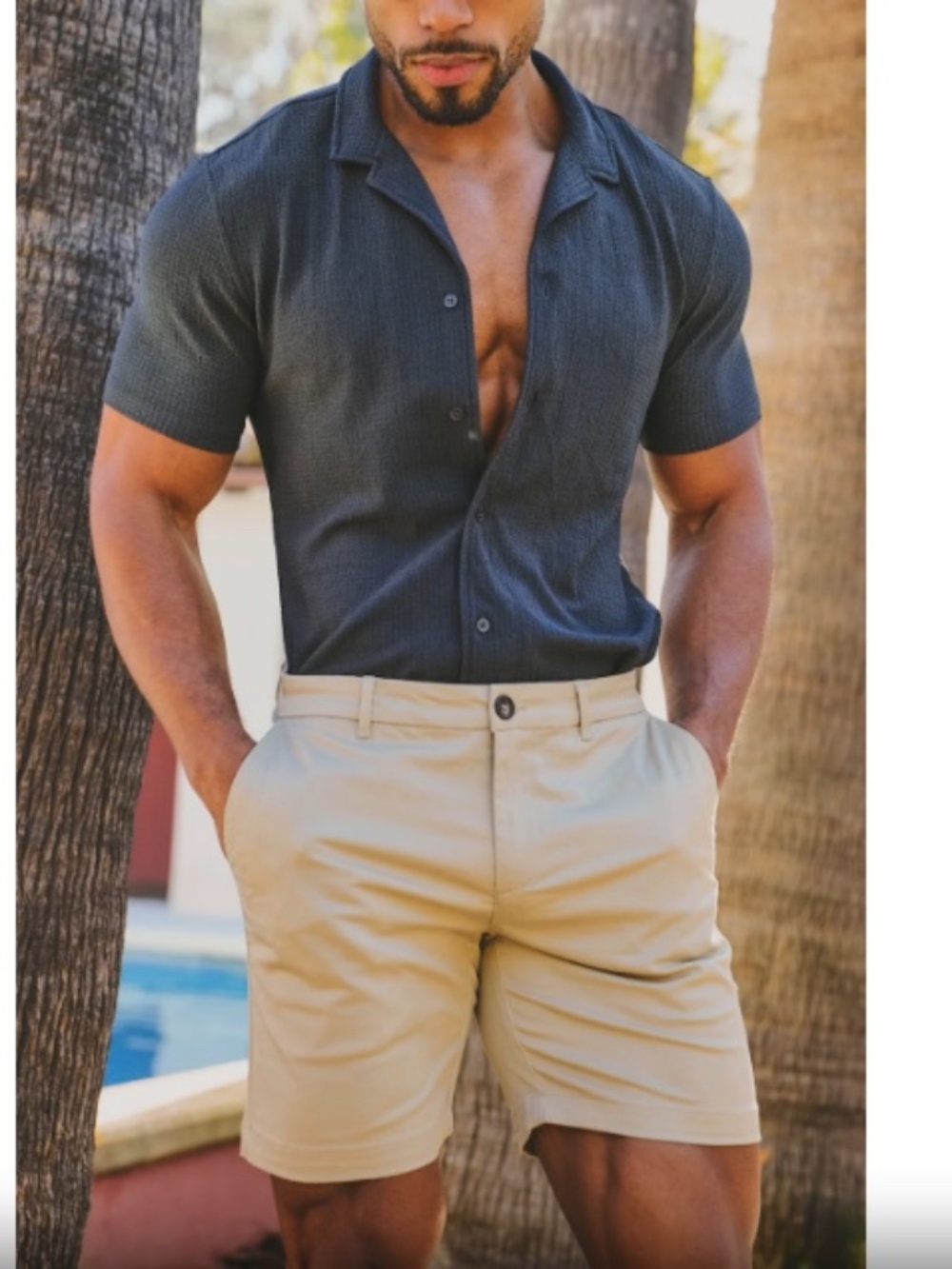 Tailored Athlete Stretch Chino Shorts 34" waist 9" inseam Gently worn Sewn cuffs